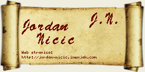 Jordan Ničić vizit kartica